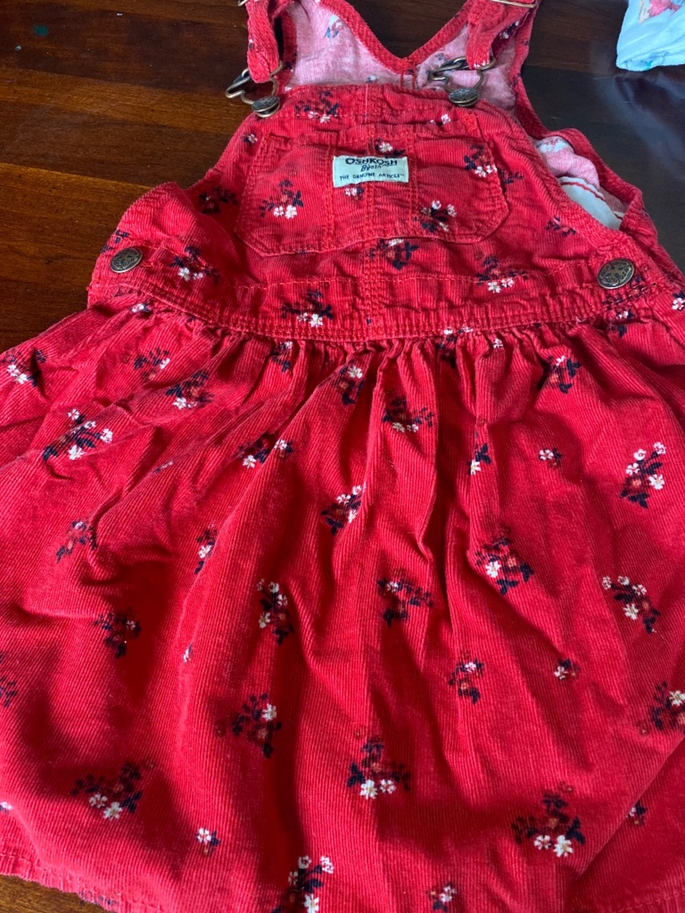 4T. corduroy dress red